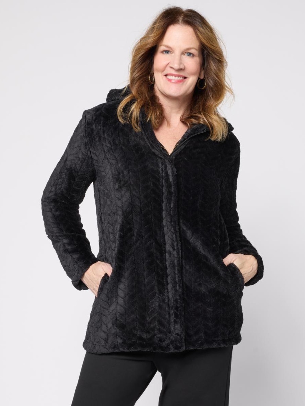 HUE Soft Sherpa Zip Jacket